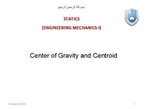 Center of gravity statics