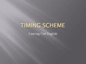 Leaving cert english timing