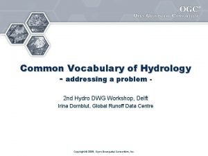 International glossary of hydrology