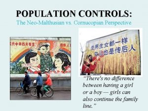 Cornucopian vs malthusian