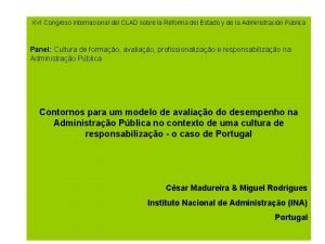 XVI Congreso Internacional del CLAD sobre la Reforma