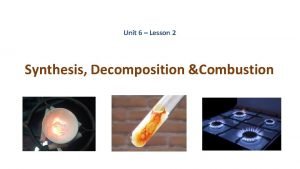 Unit 6 Lesson 2 Synthesis Decomposition Combustion Types