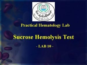 Sucrose hemolysis test