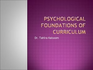 Dr Tahira Kalsoom Behaviorism Cognitive B F Skinner