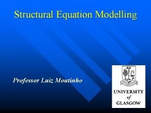 Structural Equation Modelling Professor Luiz Moutinho Structural Equation
