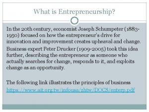 Schumpeter entrepreneur