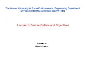 The Islamic University of Gaza Environmental Engineering Department