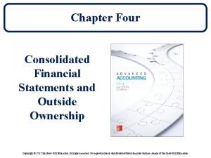 Chapter Four Consolidated Financial Statements and Outside Ownership