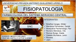 UNIVERSIDAD PRIVADA ANTONIO GUILLERMO URRELO FISIOPATOLOGIA FARMACOLOGIA DEL