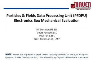 Particles Fields Data Processing Unit PFDPU Electronics Box