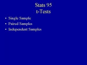 Difference between independent and one sample t test