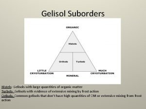 Gelisol Suborders Histels Gelisols with large quantities of