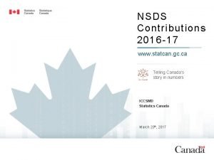 NSDS Contributions 2016 17 www statcan gc ca