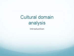 Cultural domain definition