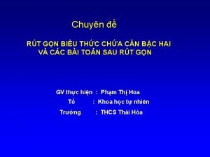 Chuyn RT GN BIU THC CHA CN BC