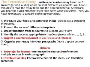 Persuasive writing structure