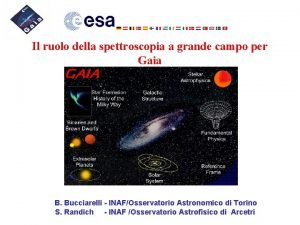 Il ruolo della spettroscopia a grande campo per