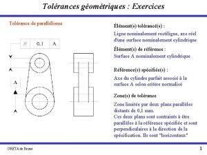 Tolrances gomtriques Exercices Tolrance de paralllisme lments tolrancs