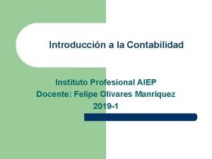 Introduccin a la Contabilidad Instituto Profesional AIEP Docente