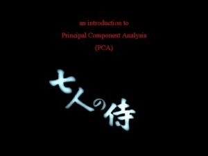 an introduction to Principal Component Analysis PCA abstract