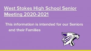 West Stokes High School Senior Meeting 2020 2021