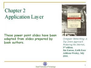 Chapter 2 Application Layer These power point slides