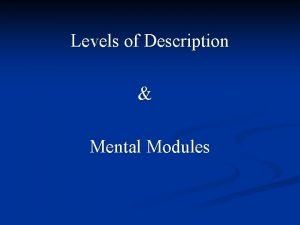 Mental modules definition