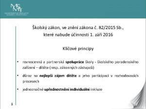 kolsk zkon ve znn zkona 822015 Sb kter