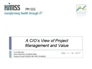 PM SIG A CIOs View of Project Management
