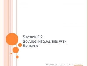 Inequalities with squares