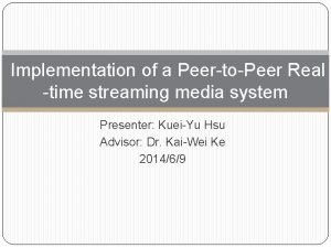 Implementation of a PeertoPeer Real time streaming media
