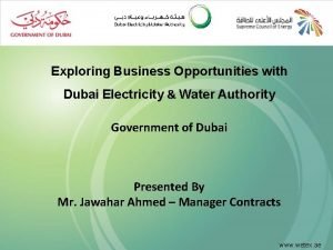 Exploring Business Opportunities with Dubai Electricity Water Authority