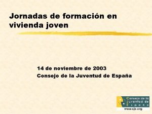 Jornadas de formacin en vivienda joven 14 de