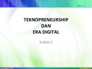 Ciri-ciri technopreneurship