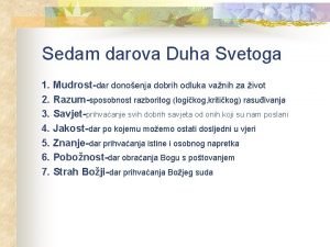 7 darova duha svetoga 7 darova duha svetoga