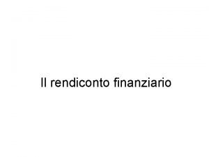 Rendiconto finanziario