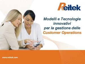 Modelli e Tecnologie innovativi per la gestione delle