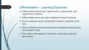 Learning objectives of polynomials