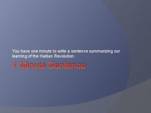 One minute sentence