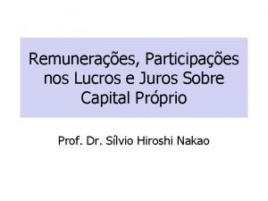 Juros sobre capital próprio