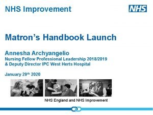 Matrons handbook nhs improvement