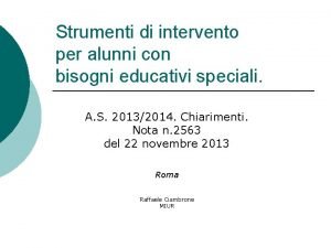 Strumenti di intervento per alunni con bisogni educativi