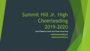 Summit Hill Jr High Cheerleading 2019 2020 Coach