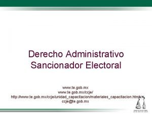 Derecho Administrativo Sancionador Electoral www te gob mxccje