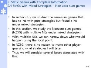 Static games of complete information exercises