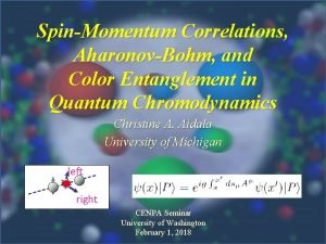 SpinMomentum Correlations AharonovBohm and Color Entanglement in Quantum