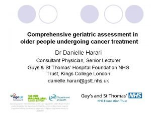 Comprehensive geriatric assessment in older people undergoing cancer