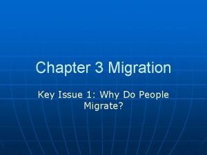 Chapter 3 Migration Key Issue 1 Why Do