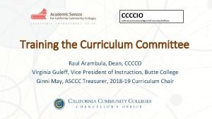 CCCCIO California Community Colleges Chief Instructional Officers Training
