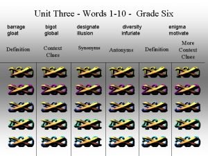 Unit Three Words 1 10 Grade Six barrage